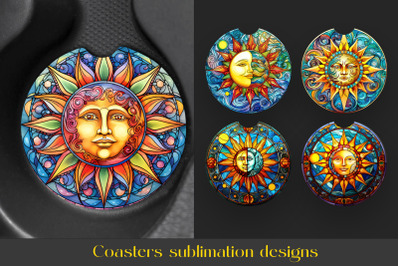 Celestial Coaster Bundle | Stained glass Coaster Sublimation png