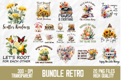 Retro Vintage Flowers Bundle Design