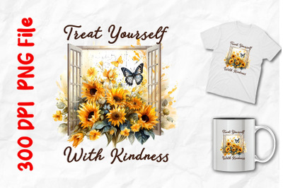 Treat Yourself With Kindness Sunflowers