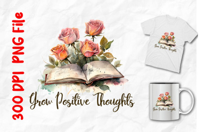 Grow Positive Thoughts Retro Pink Roses