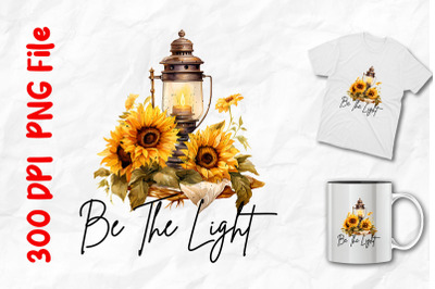 Be The Light Sunflowers Vintage Lamp