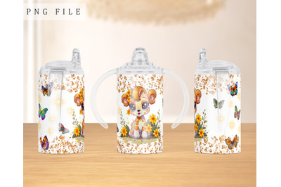 Little Giraffe Sippy Cup Wrap, 12oz Sippy Cup Sublimation Design, PNG