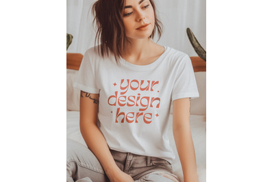 Bella Canvas 3001 Mockup, White Tshirt Mockup, Oversized Shirt Mocks,