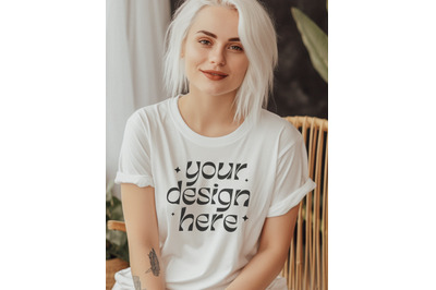 Bella Canvas Mockup, Model Tshirt Mockup, Bella Canvas 3001 White Tshi