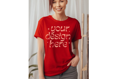 Gildan 5000 Mockup&2C; Gildan 5000 Red&2C; Tshirt Christmas Mockup&2C; Gildan T