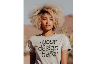 Bella Canvas 3001 Mockup, Bella Canvas Sand Tshirt Mockup, African Ame