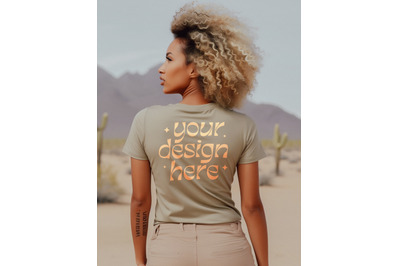 Bella Canvas 3001 Mockup, Sand Tshirt Mockup, Girl Back Mockup, Desert