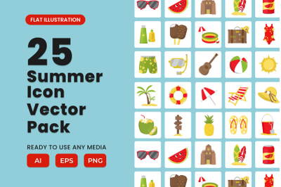 Summer 2D Icon Illustration Set Vol 1
