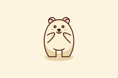 cute bear logo vector template design logo