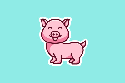 cute pig logo vector template design logo