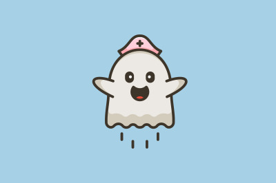 ghost nurse logo vector template design logo