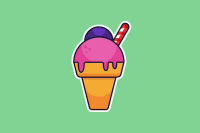 ice cream cone logo vector template design logo