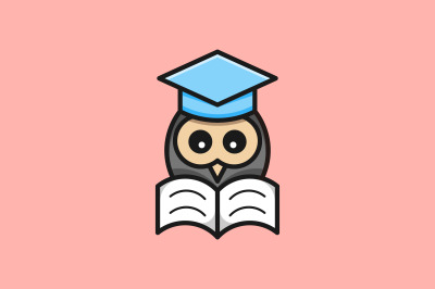 owl study or education logo vector template design logo