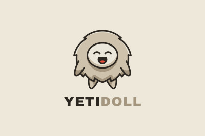 yetti doll logo vector template design logo