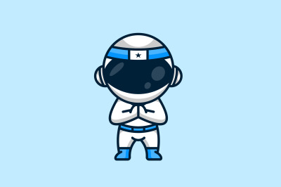 cute astronaut vector template logo design