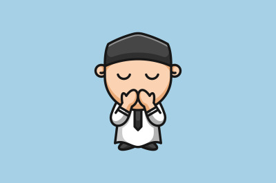 cute muslim baby praying vector template design