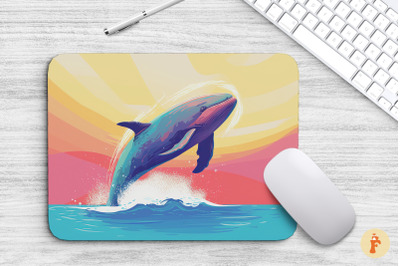 Mouse Pad Whale Jumping Out Of The Ocean