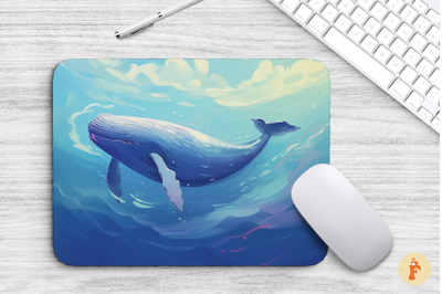 Mouse Pad Blue Whale In Ocean