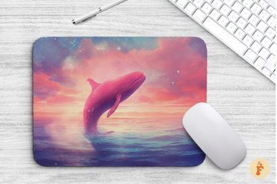 Mouse Pad Dreamy Pink Whale