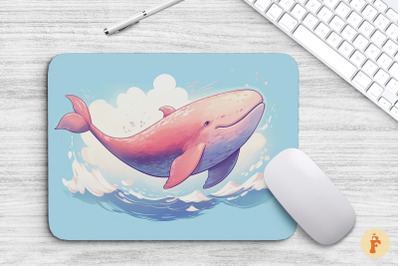 Mouse Pad Cute Whale Doodle Art