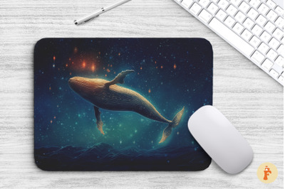 Mouse Pad Mystical Whale In Galaxy