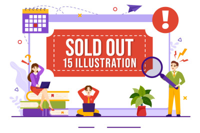 15 Sold Out Vector Illustration