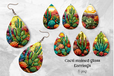 Cactus earrings sublimation Stained glass earring template