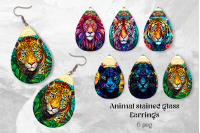 Animal earrings sublimation Stained glass earring template