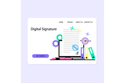 Service of digital signature and smart contract landing page