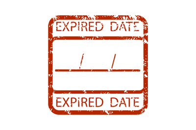 Expired date rubber stamp in square form