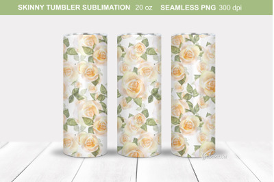 Yallow roses Tumbler Wrap | Floral Tumbler Sublimation