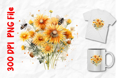 Vintage Bees And Dandelions