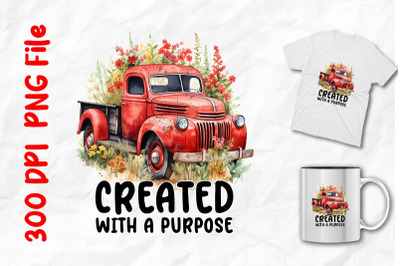 Created With Purpose Red Truck Flowers