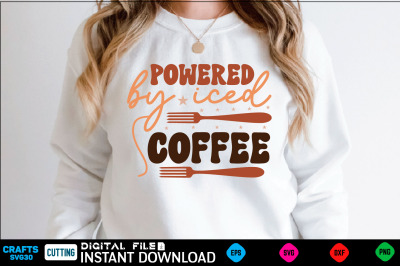 Powered by iced coffee Retro Svg Design