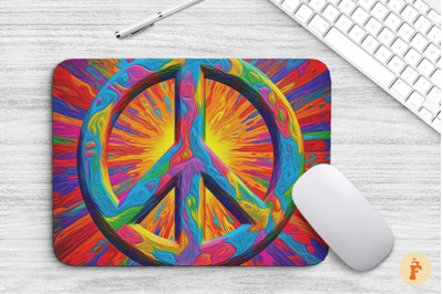 Mouse Pad Psychedelic Peace Symbol