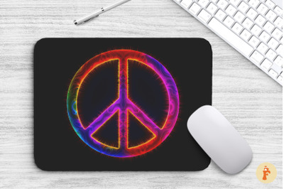 Mouse Pad Bioluminescence Peace Symbol