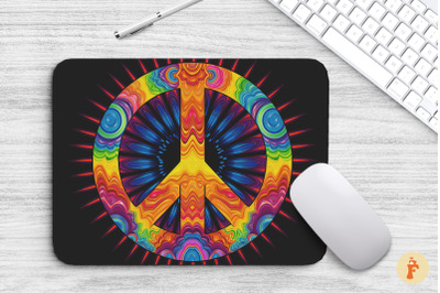 Mouse Pad Groovy Pyshcadelic Peace Sign