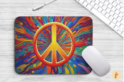 Mouse Pad Peace Symbol Pop Art Style