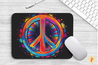 Mouse Pad Abstract Peace Sign Painting