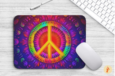 Mouse Pad 3D Rainbow Peace Sign