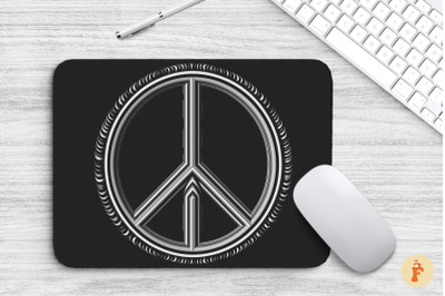 Mouse Pad Simple White Peace Symbol