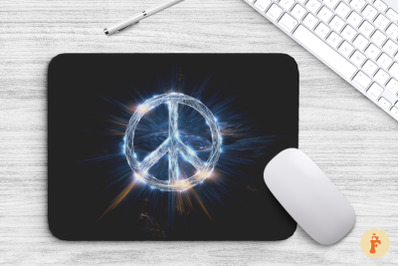 Mouse Pad Hologram Peace Sign In Space