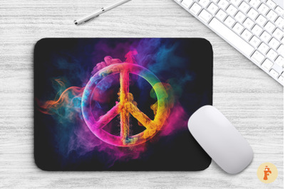 Mouse Pad Peace Sign With Coloured Smoke