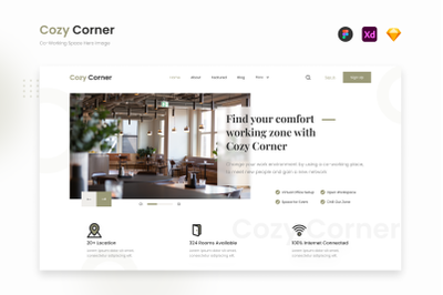 Cozy Corner - Modern Co-Working Space Hero Image