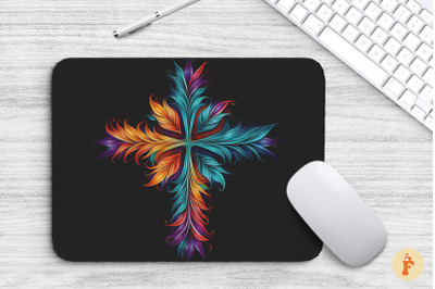 Mouse Pad Vibrant Christian Cross