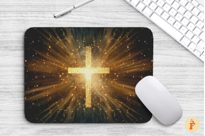 Mouse Pad Christian Cross Sparkles