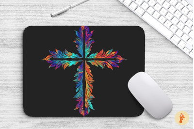 Mouse Pad Christian Cross Stylized Art