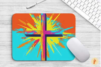 Mouse Pad Christian Cross Pop Art Style