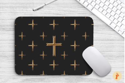 Mouse Pad Luxury Golden Jesus Cross