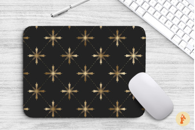 Mouse Pad Golden Jesus Cross Pattern